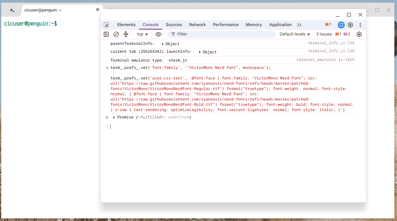 Set up the nerd font in Terminal Setup the nerd font in terminal