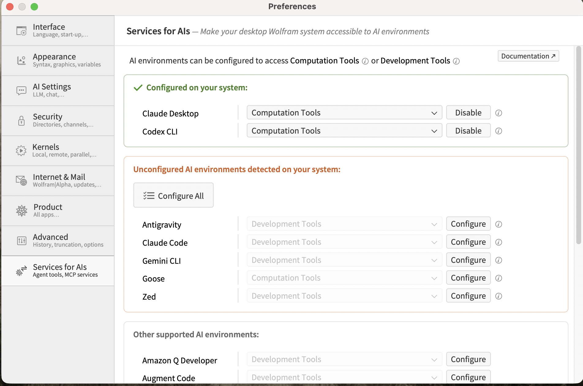 Wolfram AI Configuration Wolfram AI Configuration